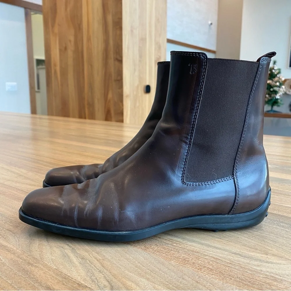 Tod's Leather Chelsea Boots, Size 6